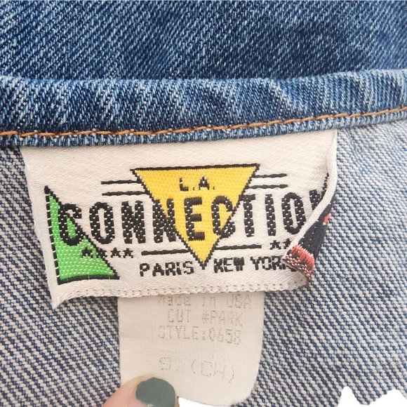 90s Vintage LA Connection Denim Mini Dress Made In USA Button Up Small - Picture 4 of 4